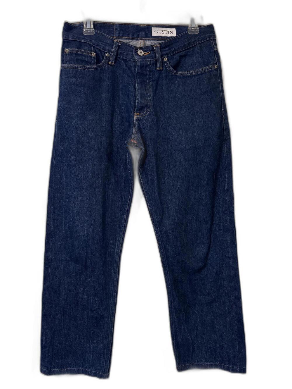 Gustin California Straight Selvedge Raw Dark Denim Jeans #172 Button Fly 31 x 26